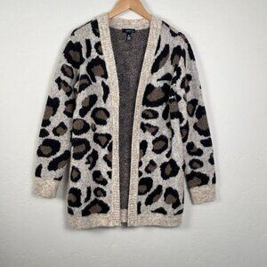AQUA Leopard Print Open Front‎ Cardigan Sweater $88 EXCLUSIVE TO BLOOMINGDALES